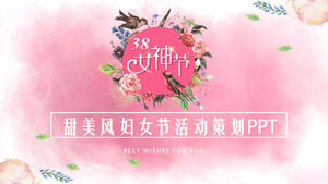 Modello PPT del festival della dea 3.8 di pianificazione dell'evento della festa della donna del vento dolce rosa