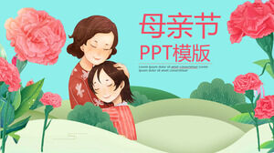 Küçük taze edebi dinamik anneler günü festivali kutlaması PPT şablonu