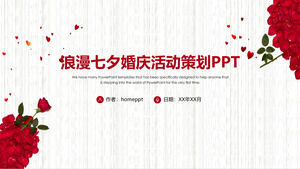 Rose romantische Tanabata-Hochzeitsveranstaltungsplanung PPT-Vorlage