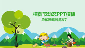 Plantilla PPT dinámica del Día del Árbol de dibujos animados