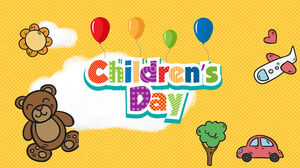 Children's Day Children's Day PPT template with cartoon bear background