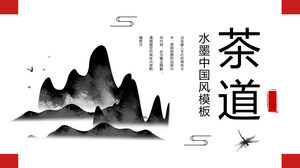 Modello PPT generale del rapporto di debriefing in stile cinese dell'inchiostro
