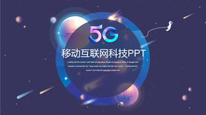 Modèle PPT général de l'industrie du thème Internet mobile Cool 5G