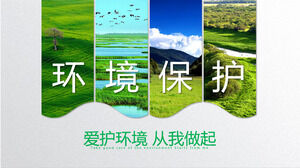 Green fresh environmental protection PPT template