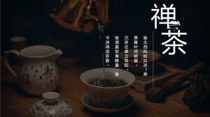 Prezentare de diapozitive de descărcare material de șablon PPT de ceai zen