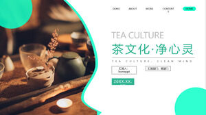 Modelo de PPT de mente de rede de cultura de chá de arte de chá
