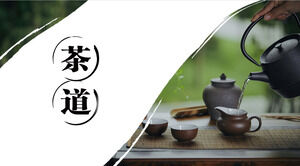 Semplice modello PPT di rilascio del prodotto per la cultura del tè della cerimonia del tè