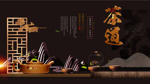 Çin tarzı çay sanatı çay töreni çay kültürü PPT şablonu