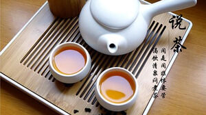 Șablon PPT de introducere a produsului în stilul albumului de cultura ceaiului verde