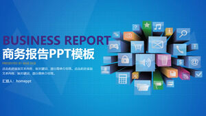 Informe de informe empresarial azul informe de proyecto de trabajo plantilla PPT de resumen de discurso de apertura