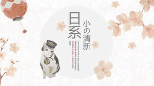 Template PPT umum laporan kerja Jepang yang segar dan elegan
