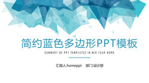 Allgemeine PPT-Vorlage für einen einfachen blauen Polygon-Nachbesprechungs-Zusammenfassungsbericht