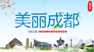 Templat PPT Perkenalan Wisata Chengdu "Indah Chengdu"