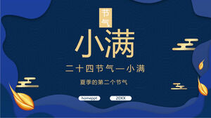 Template PPT pengenalan istilah surya Xiaoman biru yang elegan