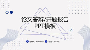 Templat PPT laporan kelulusan tesis dengan latar belakang pola geometris