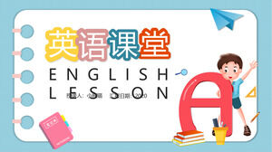 Modello PPT di formazione per l'apprendimento dell'inglese per bambini simpatico cartone animato