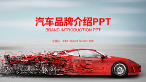 Kırmızı stil otomobil markası tanıtımı PPT