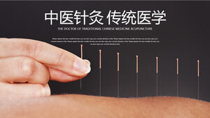 Material de diapositiva de plantilla ppt de medicina china de acupuntura médica