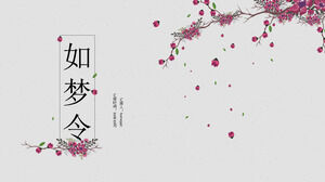 Plantilla PPT dinámica de arte y literatura de pétalos de estilo chino