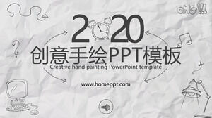 2022 modelo de PPT de relatório pessoal de desenho animado pintado à mão criativo
