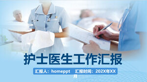 Plantilla PPT general de resumen de informe de trabajo de médico de enfermera azul