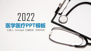 Blaue einfache PPT-Vorlage für den Arbeitsplan des medizinischen Berichts