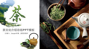 Plantilla PPT de resumen de introducción a la cultura del té simple