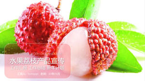 Fruit lychee product publicity work summary PPT template