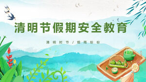 Plantilla PPT de seguridad de vacaciones del Festival de Qingming