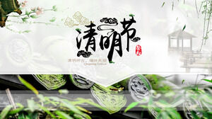 Modello PPT del Festival di Qingming in stile cinese 2