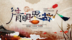 Qingming care gândește bătrânii Qingming Festival Șablon PPT 2