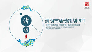 Modèle PPT de rapport de travail sur la planification d'événements du festival de Qingming