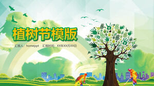 3.12 Modèle PPT de discours publicitaire sur la protection de l'environnement écologique vert de la journée de l'arbre
