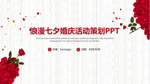 Rose romantyczny szablon planowania ślubu Tanabata PPT