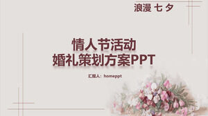 Romantik Tanabata Sevgililer Günü etkinliği düğün planlaması PPT şablonu
