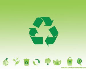 Plantilla de reciclaje verde Powerpoint