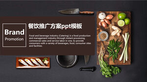 Simple, fashionable and fresh catering promotion plan ppt template