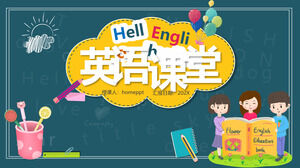 만화 초등학교 영어 온라인 수업 교육 ppt 템플릿