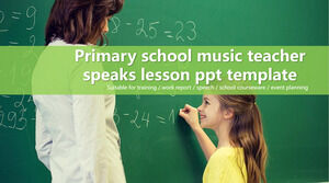 Frische Atmosphäre Mode Grundschule Musiklehrer sagte Lektion ppt-Vorlage
