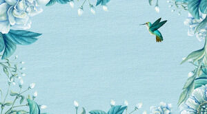 Frische Aquarellblumen und Vögel PPT-Hintergrundbild