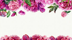 Immagine di sfondo del fiore di peonia dell'acquerello PPT