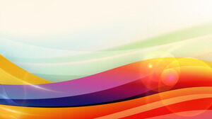 Tre colorate immagini di sfondo PPT curva ondulazione