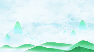 Grüner frischer Bergbambus Lotus PPT Hintergrundbild