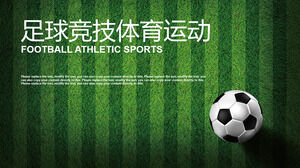 Зеленый футбольный соревновательный спортивный шаблон шаблона PPT