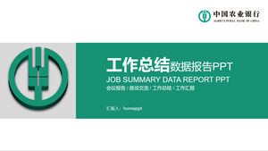 중국 농업 은행 작업 요약 데이터 보고서 PPT 템플릿