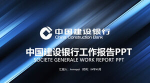 Modelo PPT de relatório de resumo do plano de trabalho do China Construction Bank