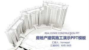 Modello PPT di presentazione della costruzione di edifici immobiliari