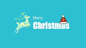 Mutlu Noeller düz çizgi film Noel infografik ppt şablonu