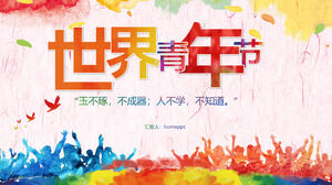 Template PPT Hari Pemuda Sedunia yang penuh warna
