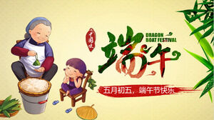 Dragon Boat Festivali geleneksel gümrük giriş PPT şablonu